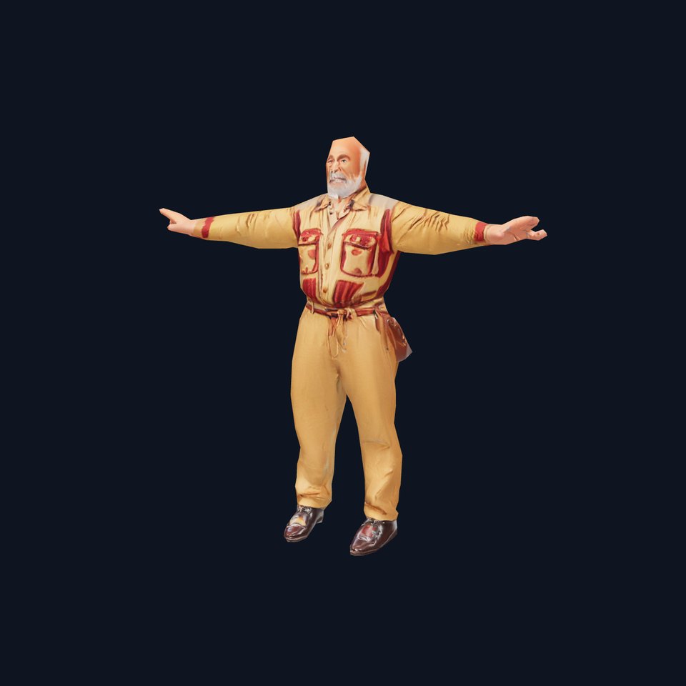 Senior Male Character Model Pack with Textured Outfit