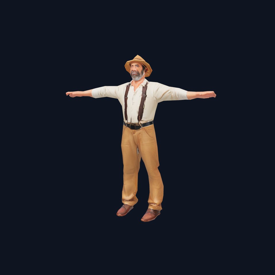Farmer Character Model Pack with Hat and Suspenders