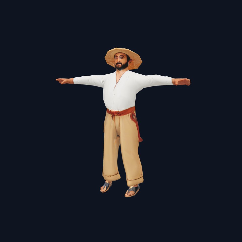 Farmer Character Model Pack with Straw Hat