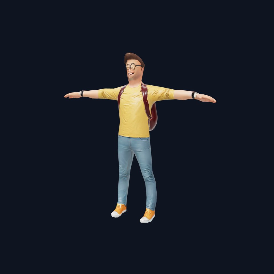 Casual Young Man with Glasses Model Pack