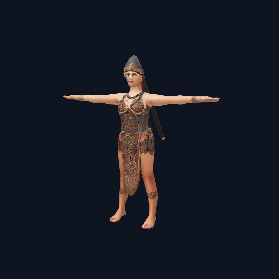 Warrior Woman Armor Model Pack with Detailed Metalwork