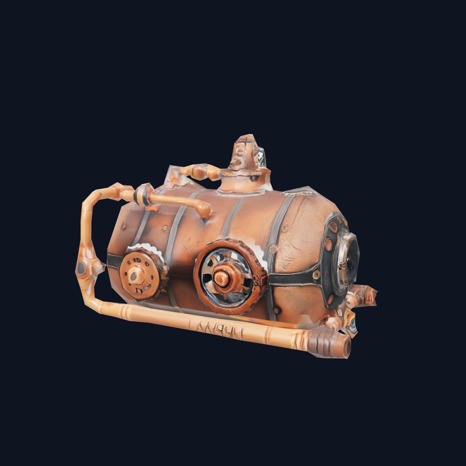 Steampunk Boiler Model Pack with Detailed Gauges and Pipes