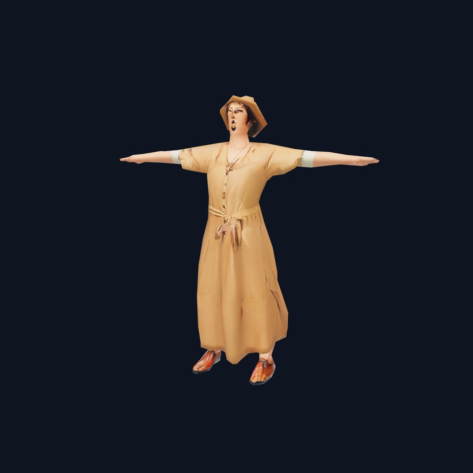 Casual Summer Dress with Hat Model Pack