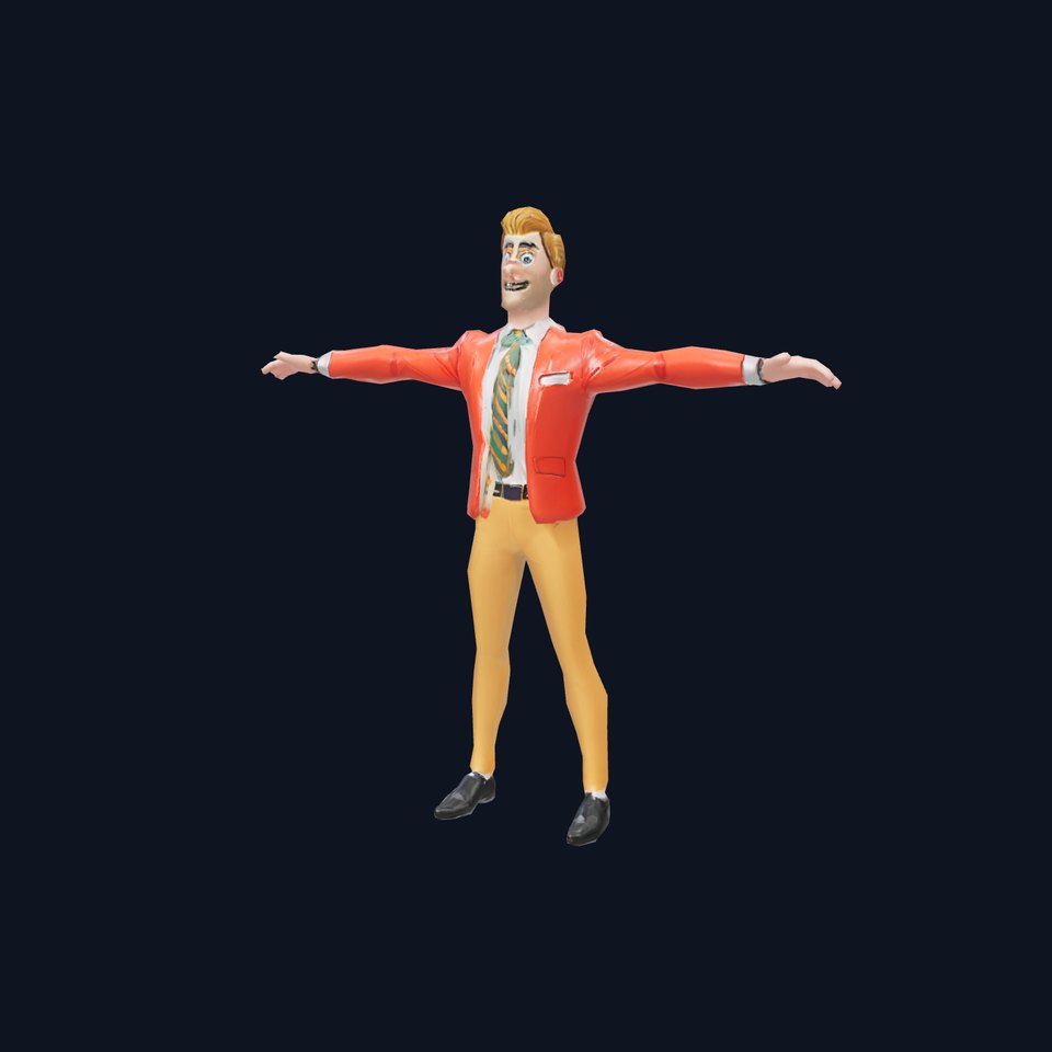 Animated Character in Orange Suit Model Pack