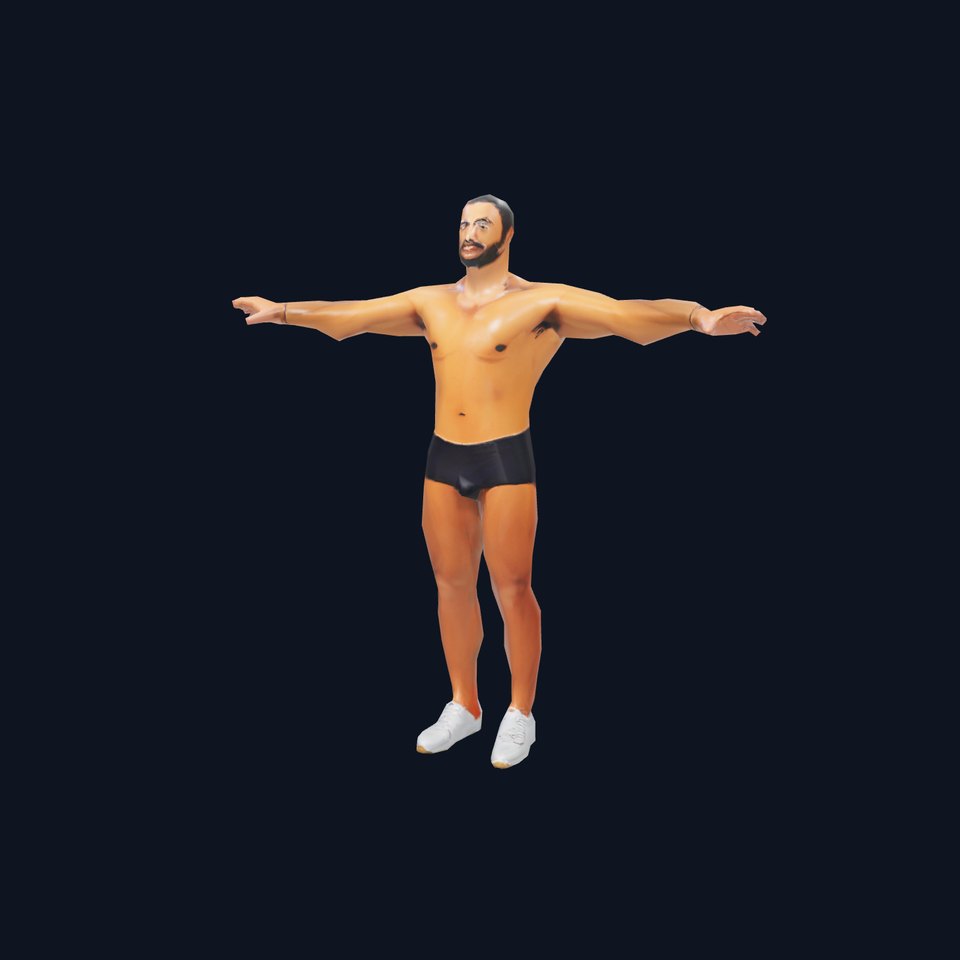 Muscular Male Figure Model Pack with Athletic Pose