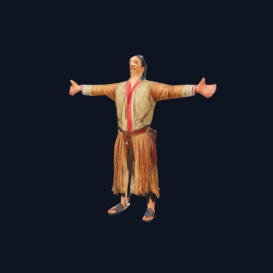 Traditional Outfit Character Model Pack with Fringed Skirt