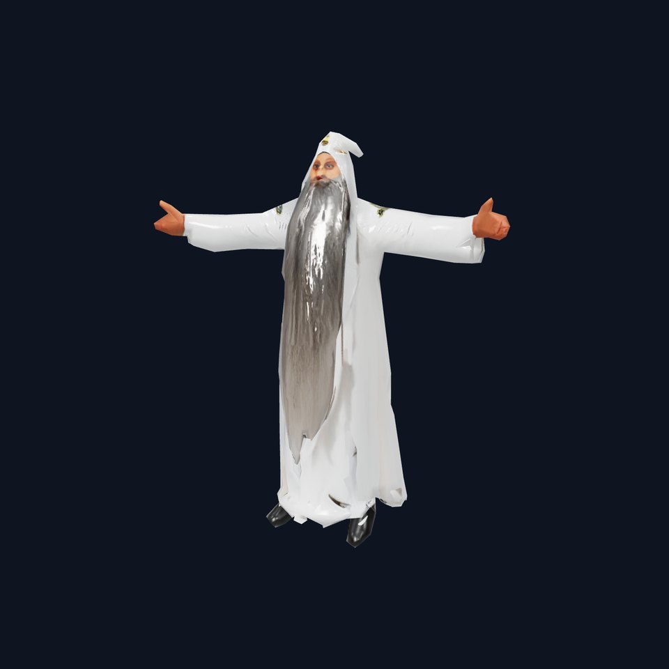 Wizard Character Model Pack with Flowing Robes and Beard