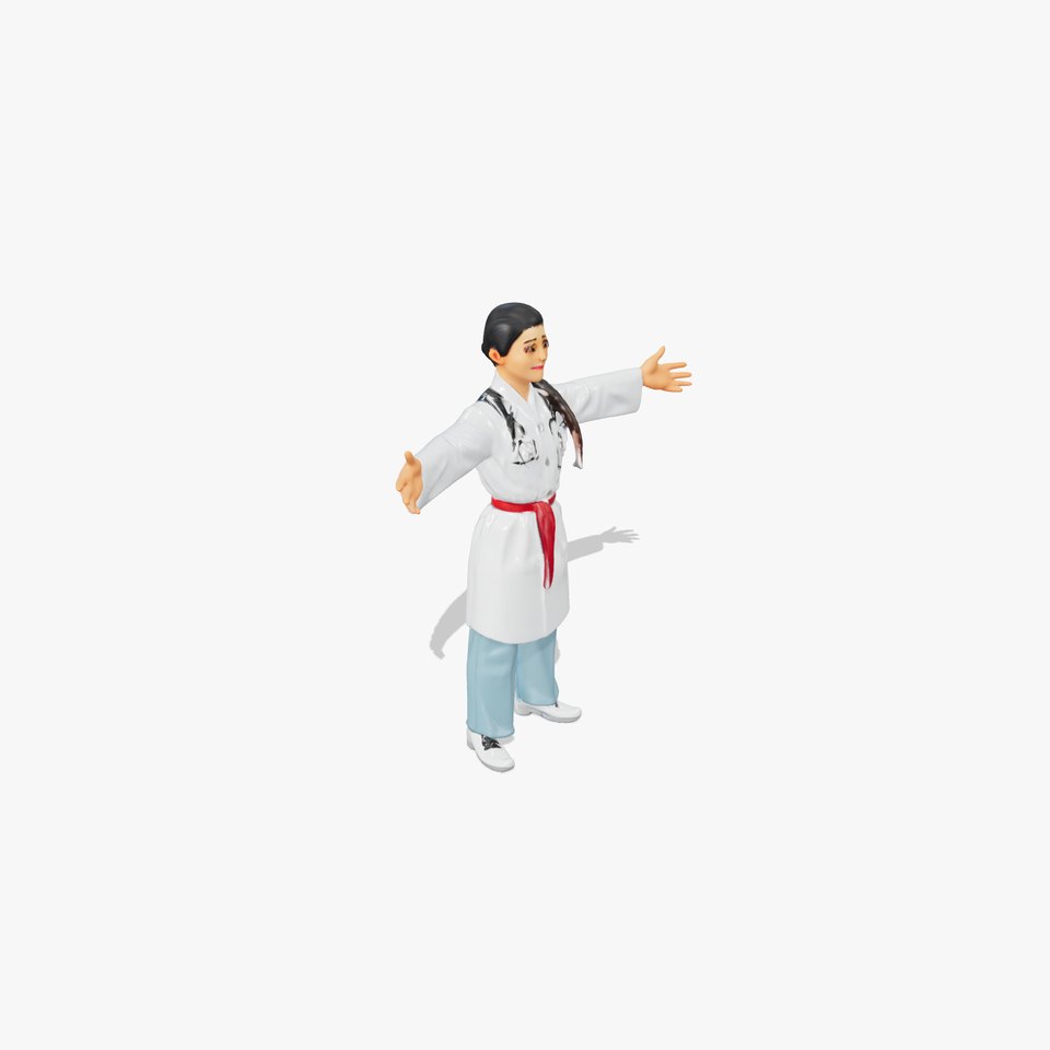 Medical Professional Character Model Pack with Stethoscope