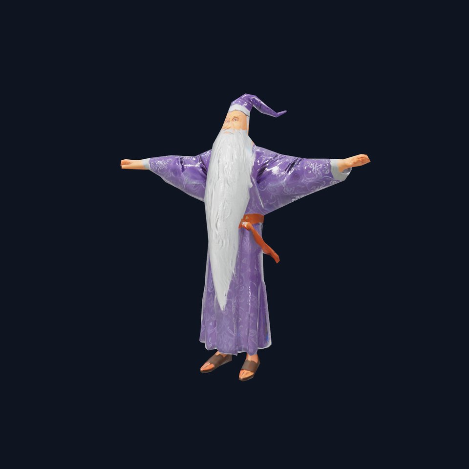 Wizard Character Model Pack with Detailed Robes and Beard