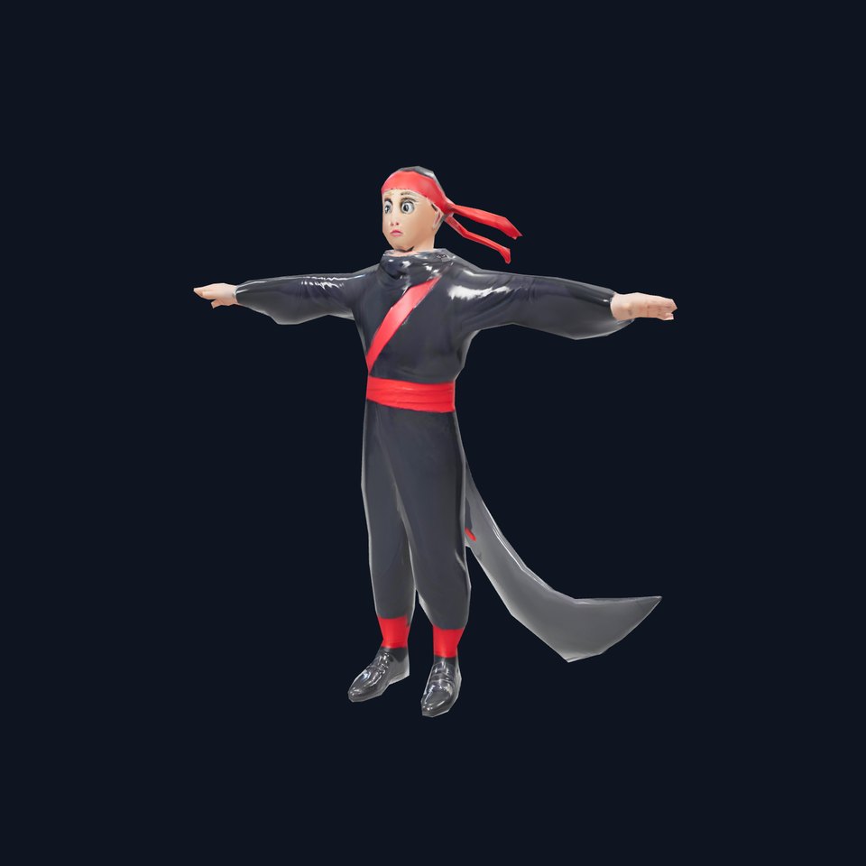 Animated Ninja Character Model Pack with Dynamic Poses