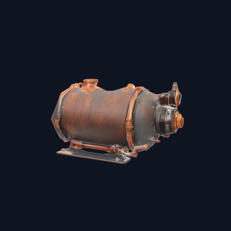 Steampunk Boiler with Gauges and Pipes Model Pack