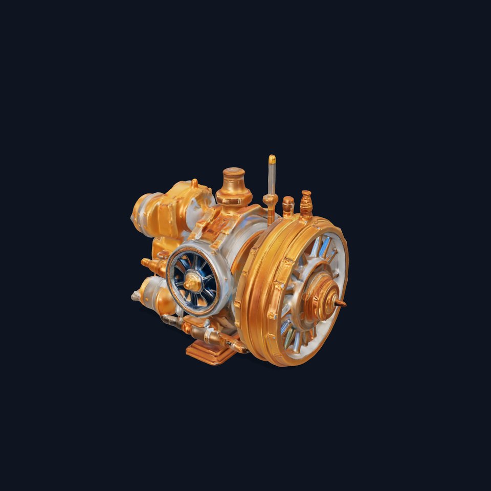 Steampunk Engine Model Pack with PBR Textures