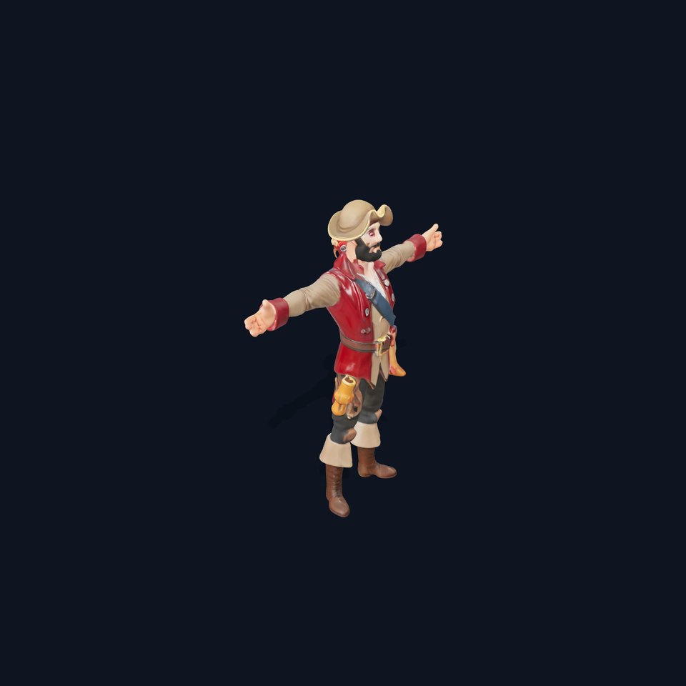 Pirate Character with Parrot Model Pack