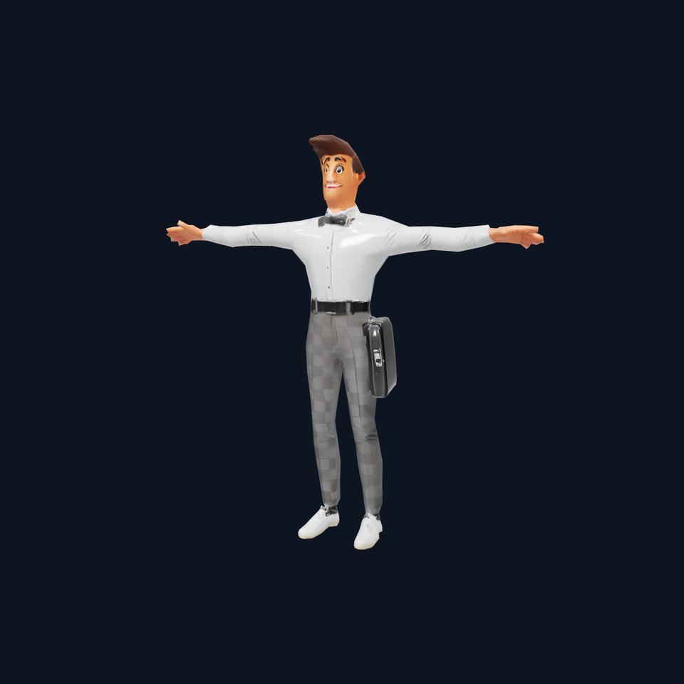 Businessman Character Model Pack  Suit and Briefcase