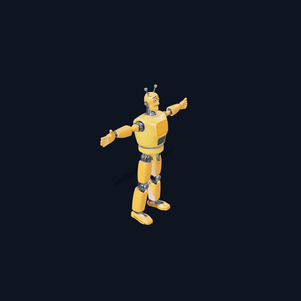 Yellow Robot Character model pack with Articulated Limbs viewer poster