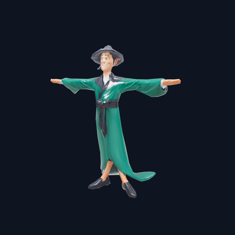 Stylish Wizard Character Model Pack with Hat and Robe