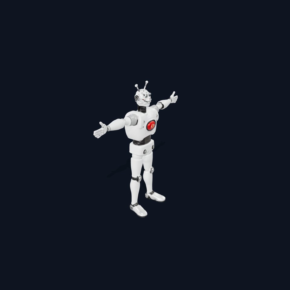 Retro Robot with Antennas Model Pack