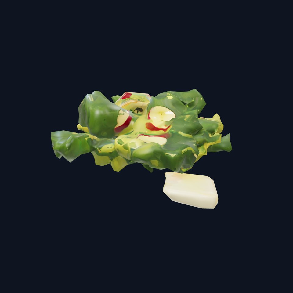 Fresh Salad with Apple Slices and Cheese model pack