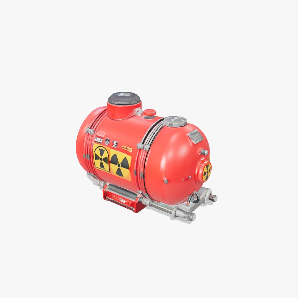 Red Industrial Tank Model Pack with Hazard Symbols