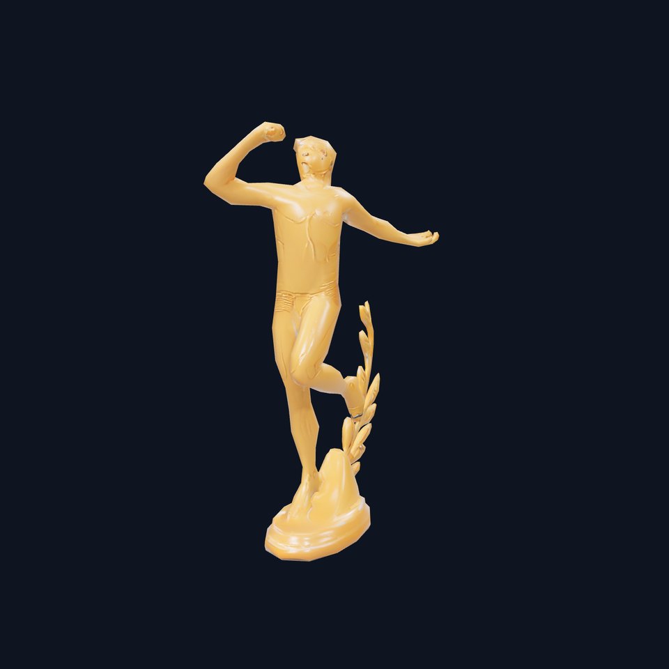 Golden Athlete Statue with Laurel model pack
