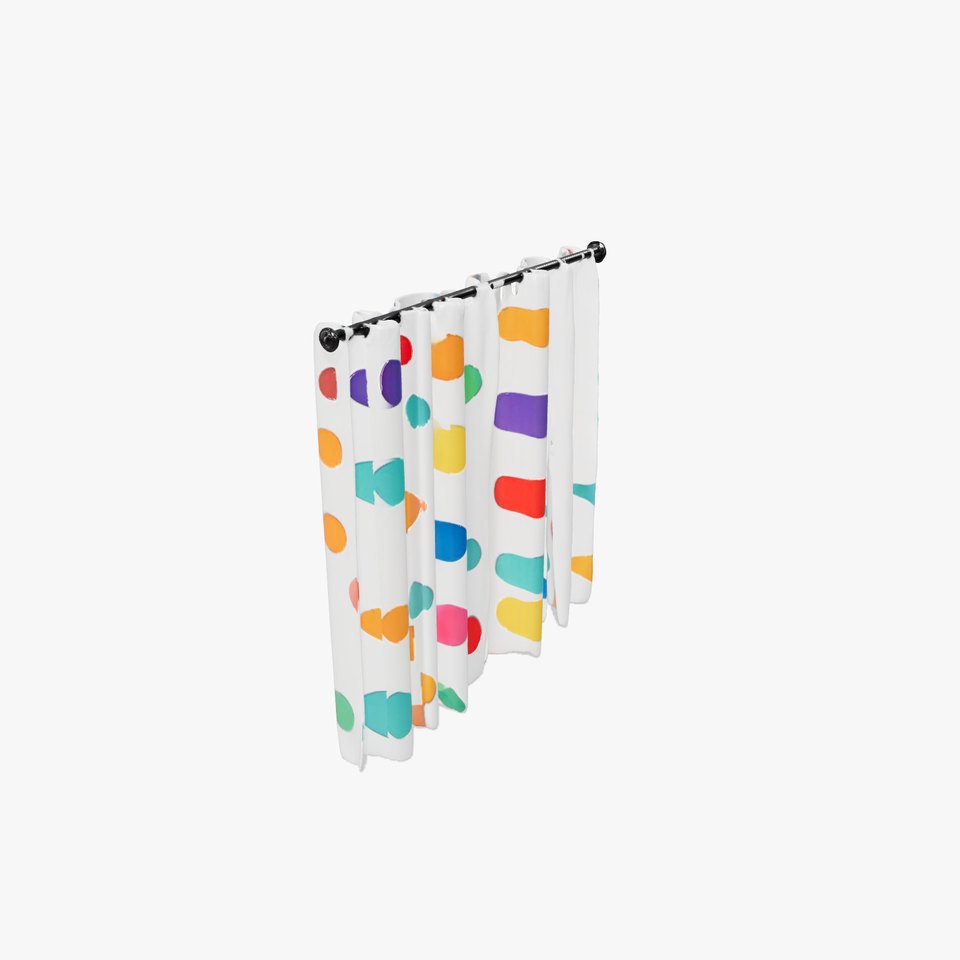 Colorful Polka Dot Curtain model pack