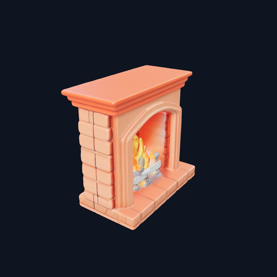 Classic Brick Fireplace Model Pack with Flame Effect