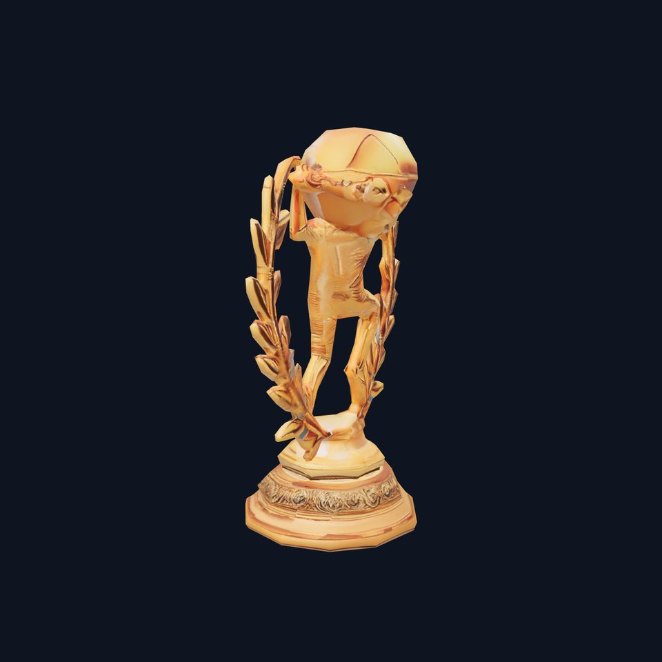 Golden Soccer Trophy model pack with detailed design