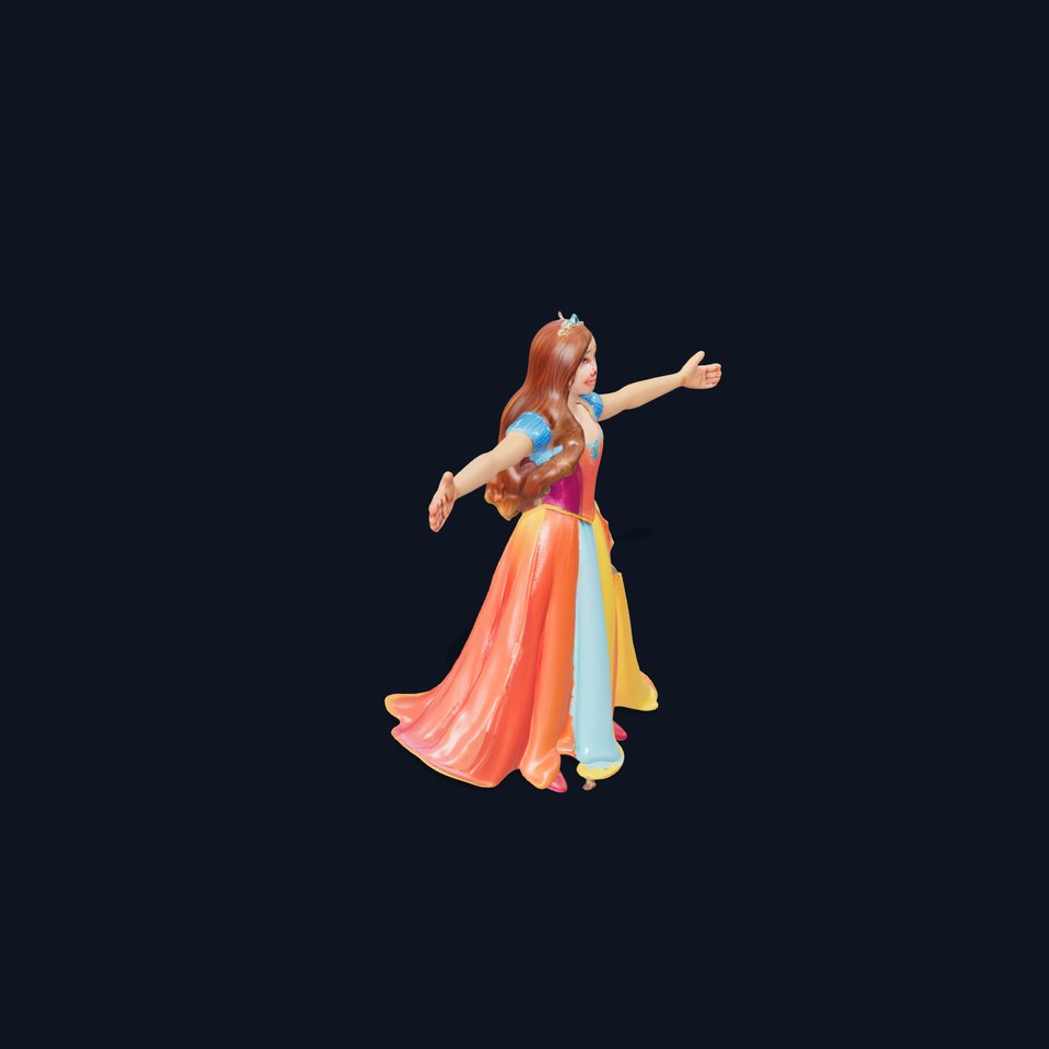 Princess Character Model Pack with Rainbow Gown