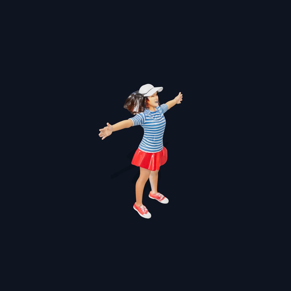 Cheerful Child in Casual Outfit Model Pack