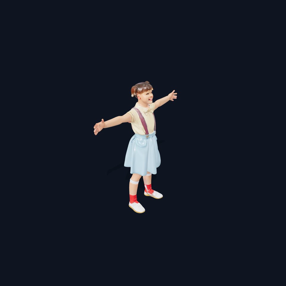 Smiling Girl in Casual Outfit Model Pack