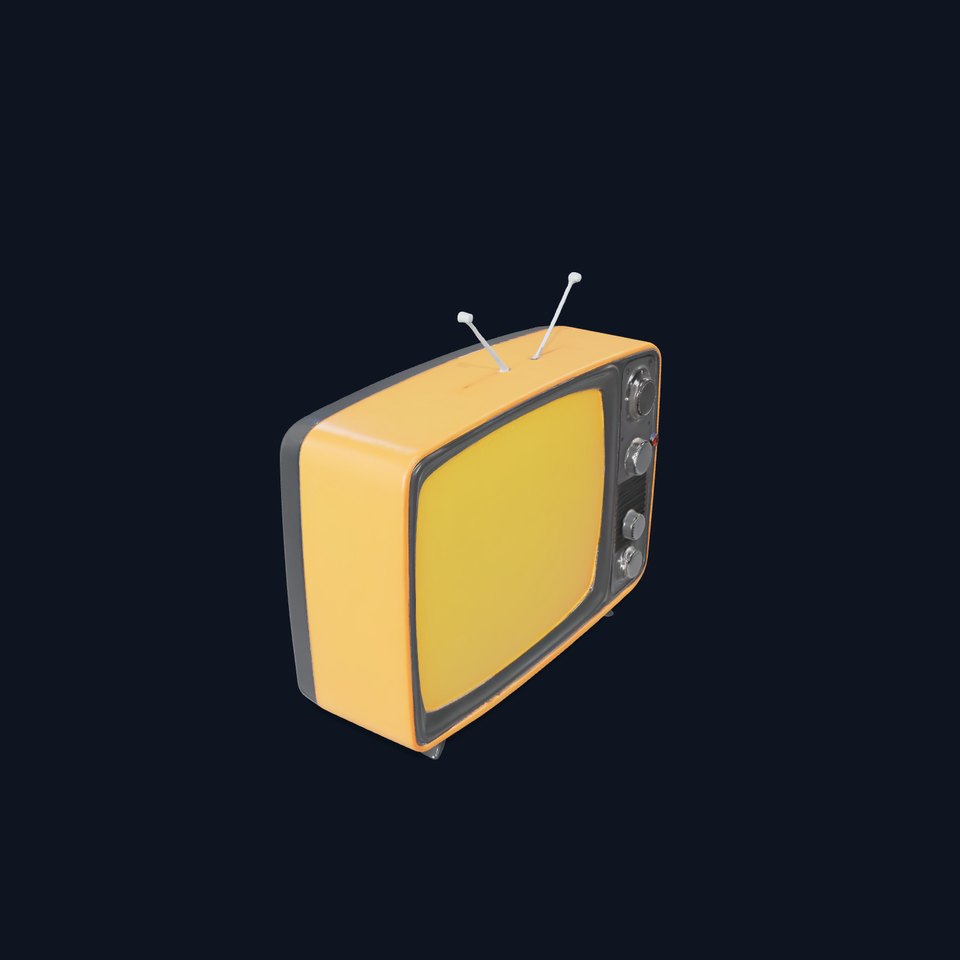 Retro Orange Television model pack