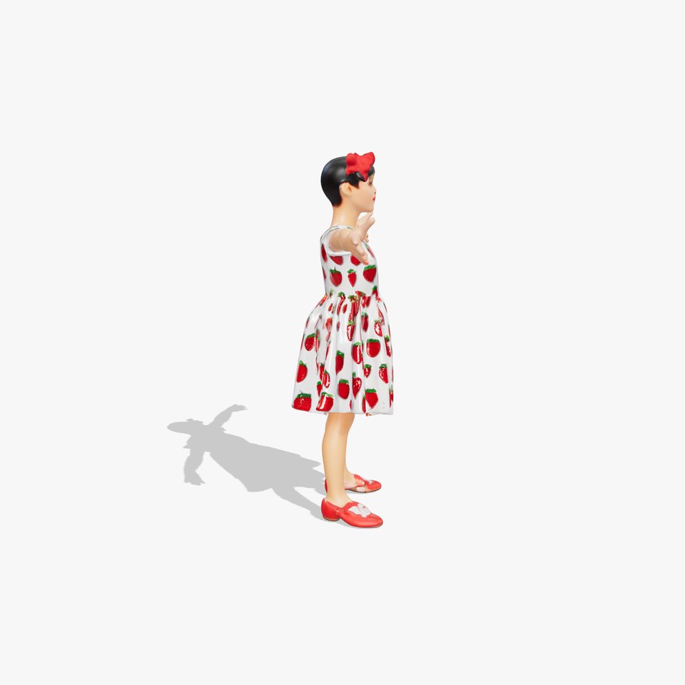 Strawberry Pattern Dress model pack viewer poster