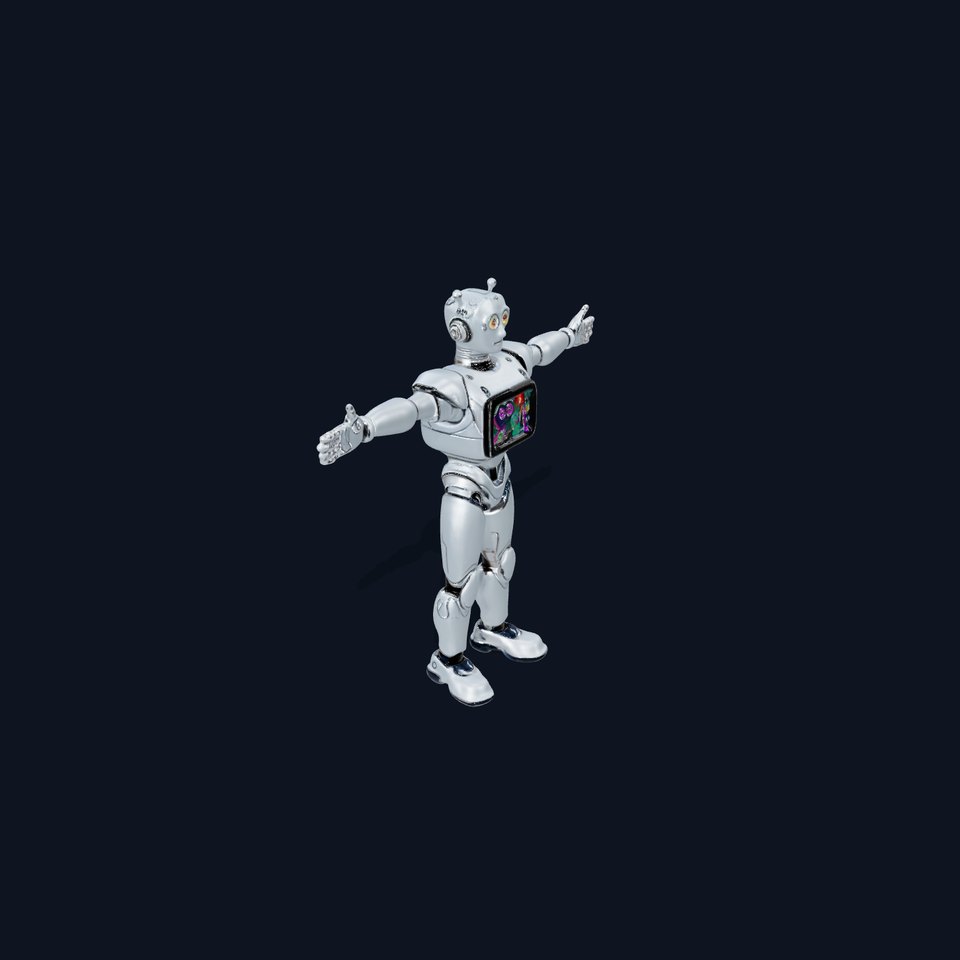 Silver Retro Robot model pack
