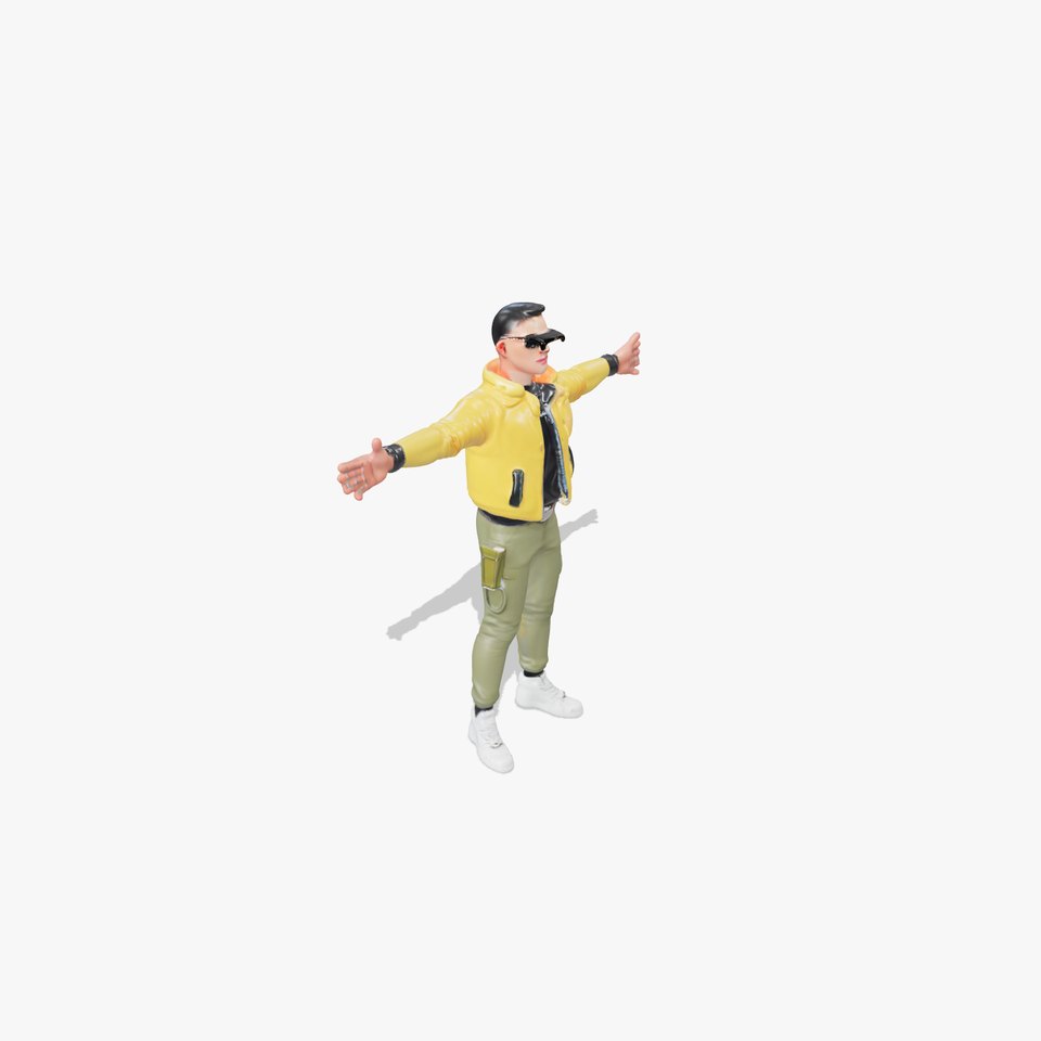 Stylish Yellow Jacket Character model pack viewer poster