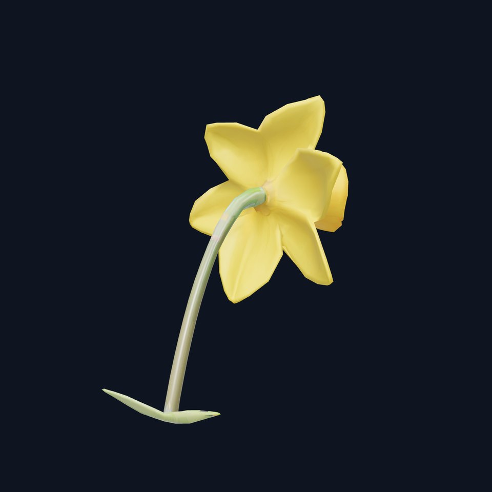 Vibrant Yellow Daffodil model pack