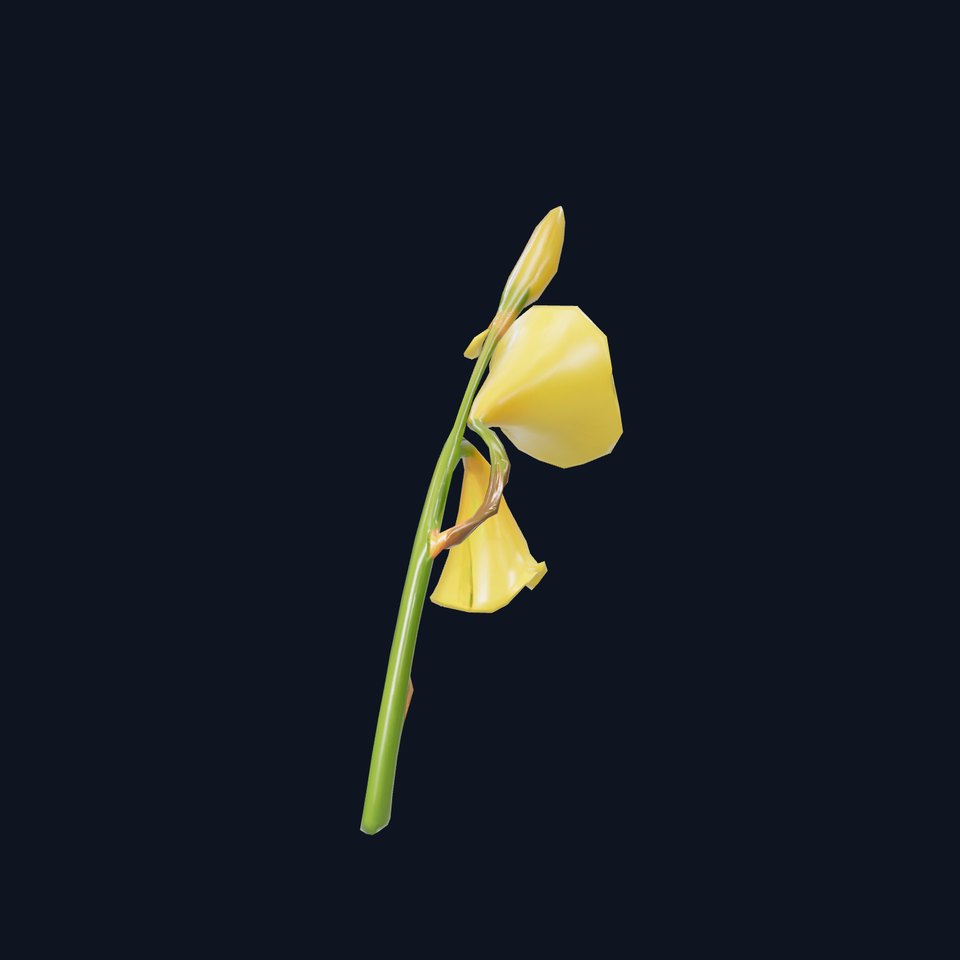 Elegant Yellow Flower model pack