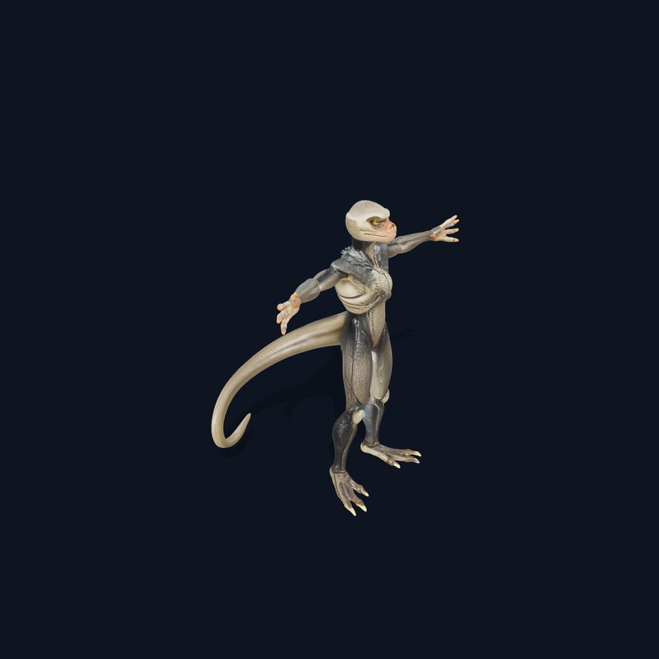 Scaly Alien Creature model pack