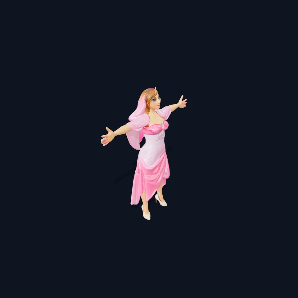 Elegant Pink Dress Character model pack viewer poster