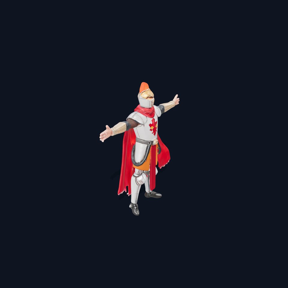 Knight Armor Red Cape model pack