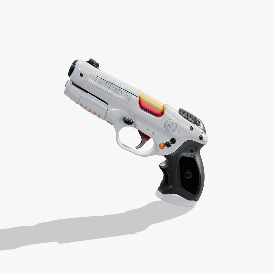 Futuristic White Pistol model pack viewer poster