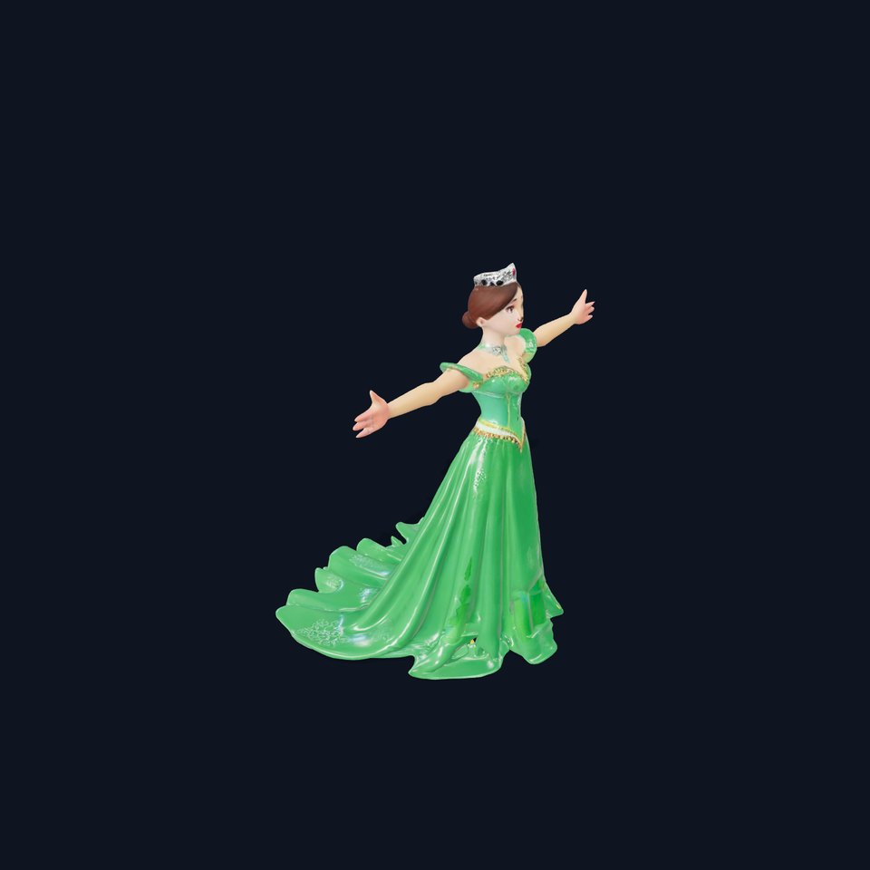 Emerald Princess Dress model pack
