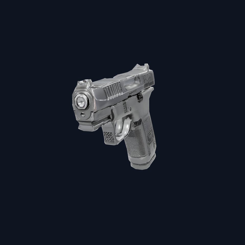 Sleek Black Handgun model pack