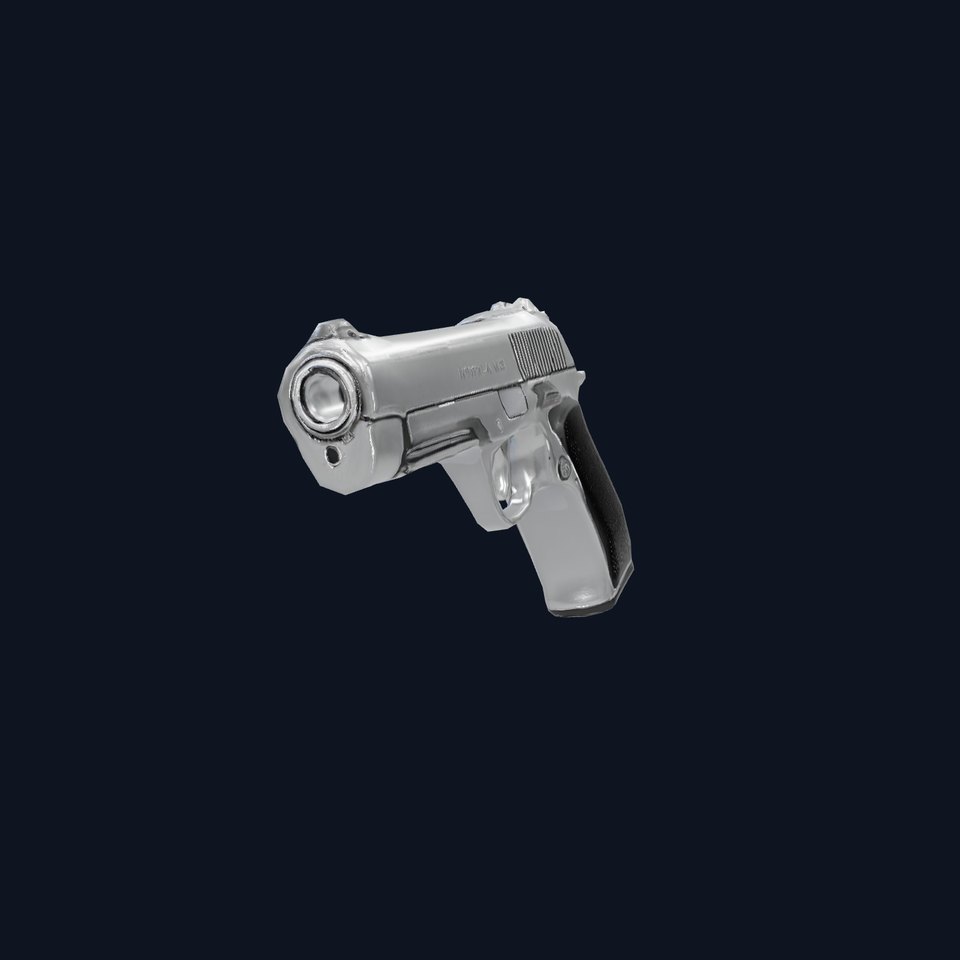 Sleek Silver Handgun model pack