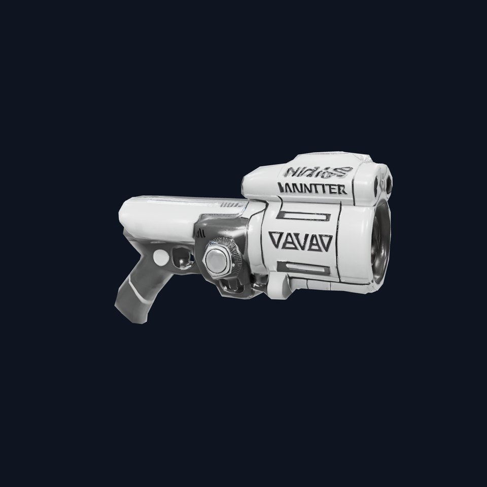 Futuristic Silver Blaster model pack