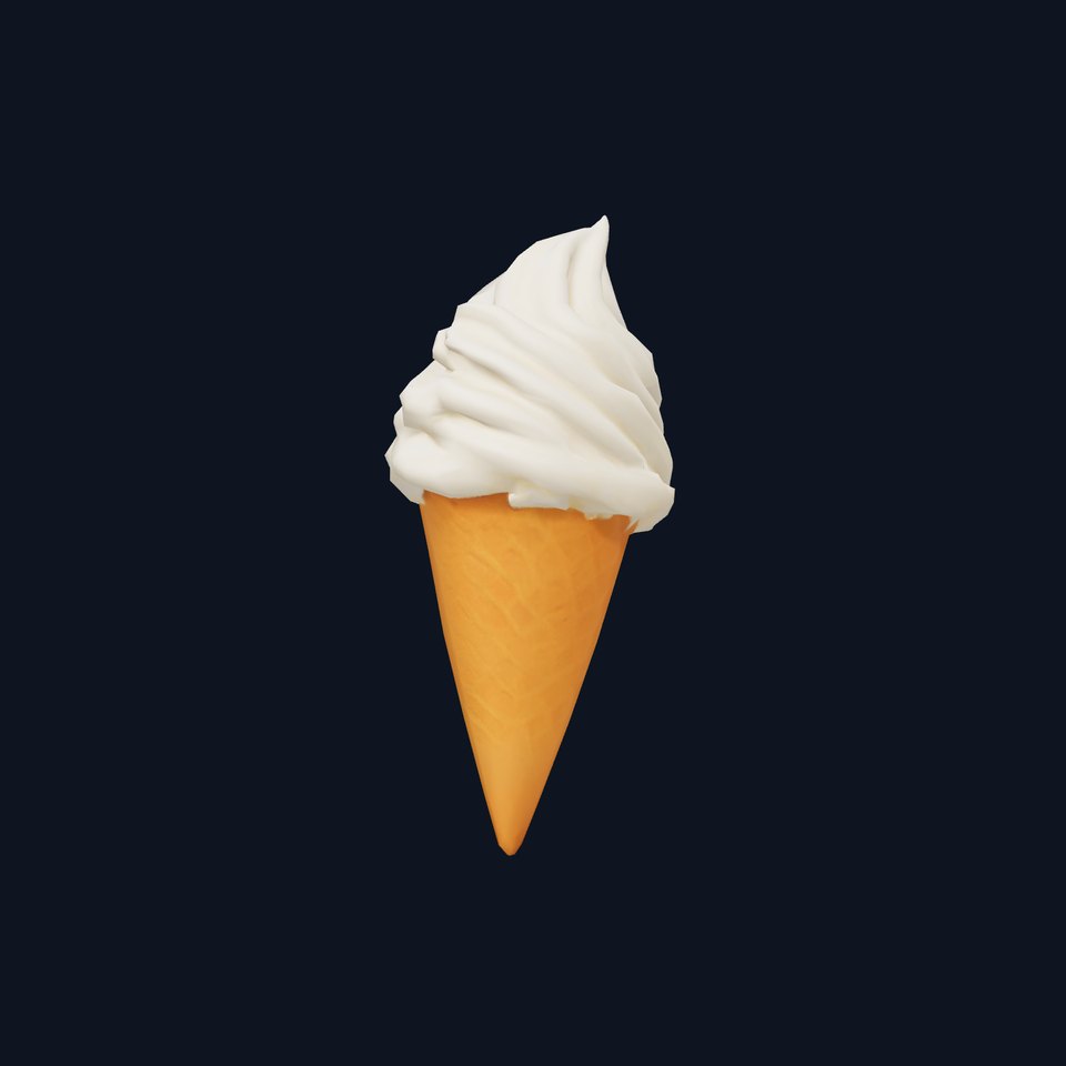 Vanilla Ice Cream Cone model pack