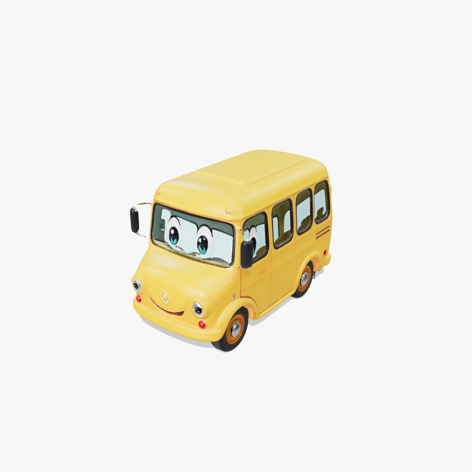 Cheerful Yellow Bus model pack viewer poster
