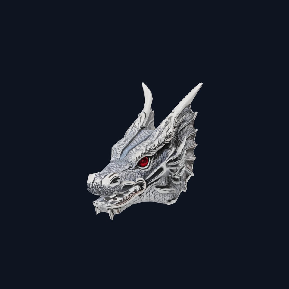 Silver Dragon Head model pack