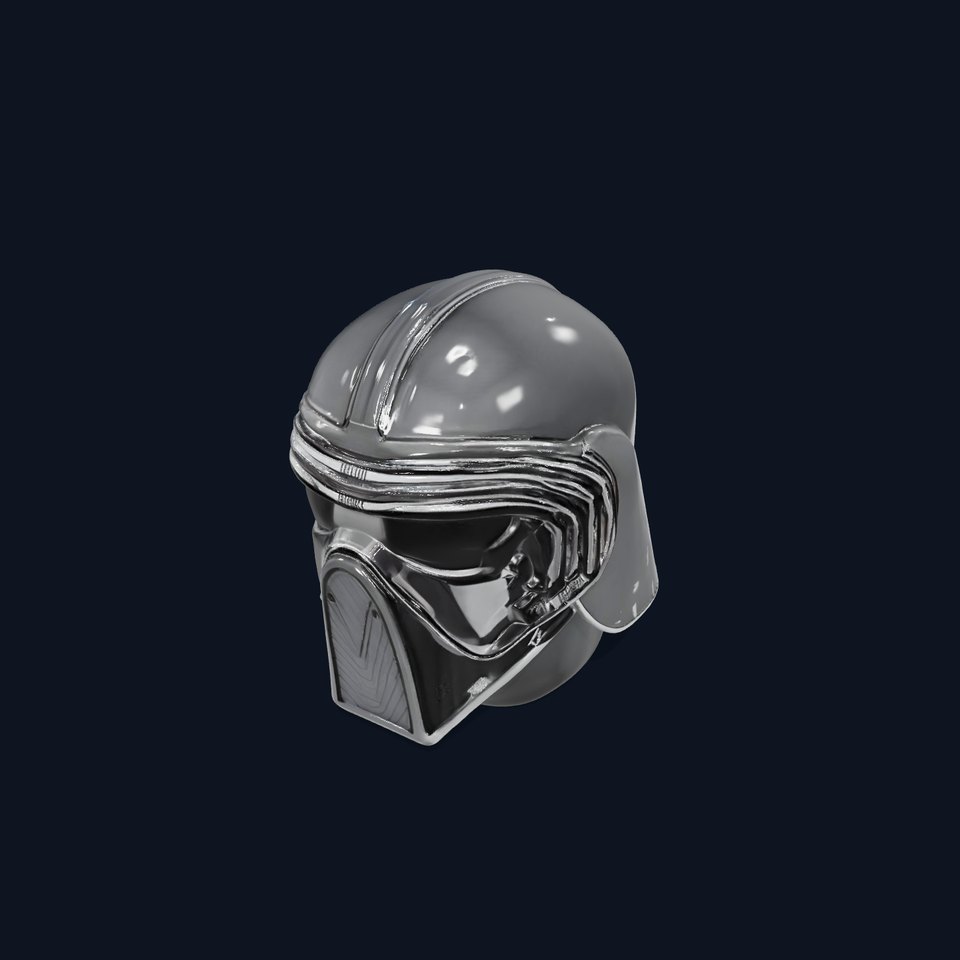 Sleek Black Helmet model pack