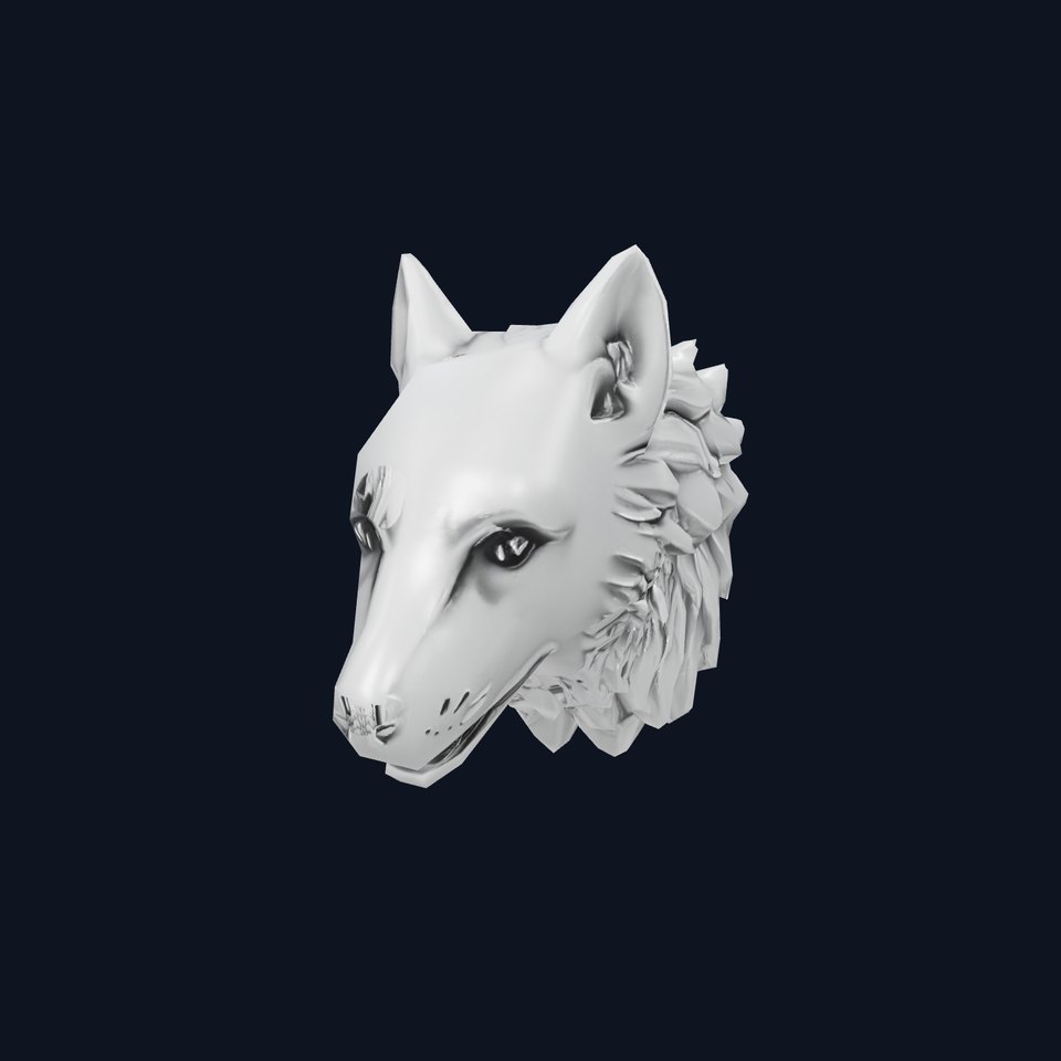 Silver Wolf Sculpture model pack