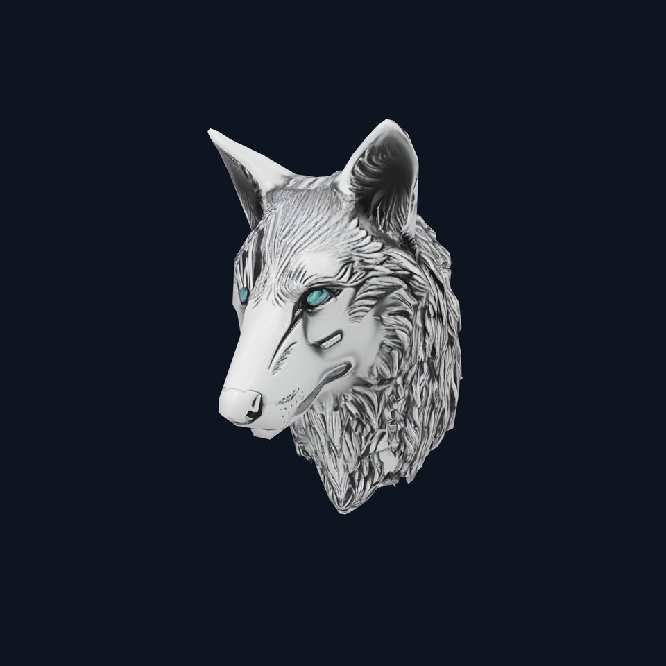 Silver Wolf Sculpture model pack